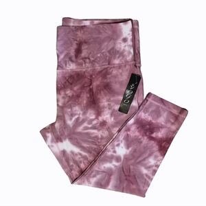 VOGO Athletica Curvy Tie Dye 7/8 Leggings Heather Rose 2X NWT